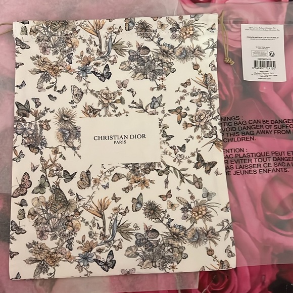 Dior Cruise 24 Drawstring Bag- Butterfly 9x11 - Picture 2 of 9